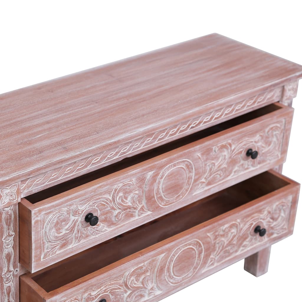 Credenza con 2 Cassetti 90x30x60 cm in Legno Massello di Mogano - homemem39