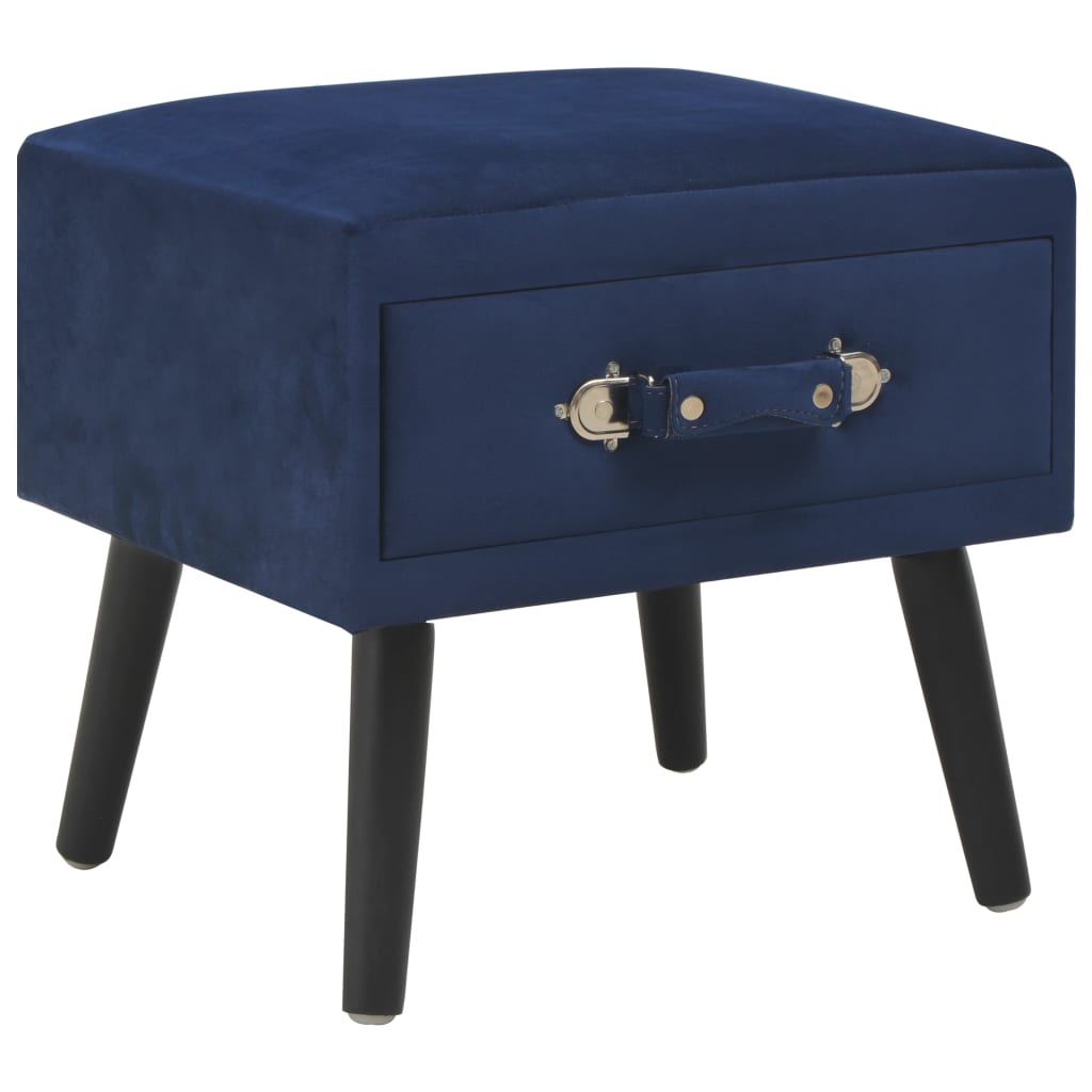 Comodini Blu 2 pz 40x35x40 cm in Velluto - homemem39