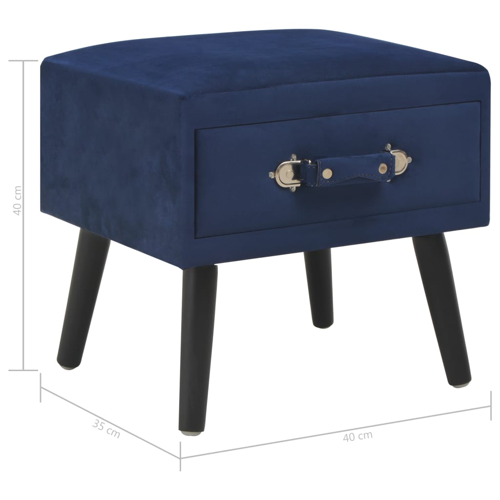 Comodini Blu 2 pz 40x35x40 cm in Velluto - homemem39