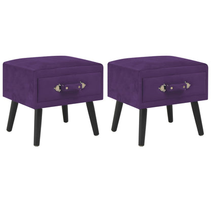 Comodini Viola Scuro 2 pz 40x35x40 cm in Velluto - homemem39