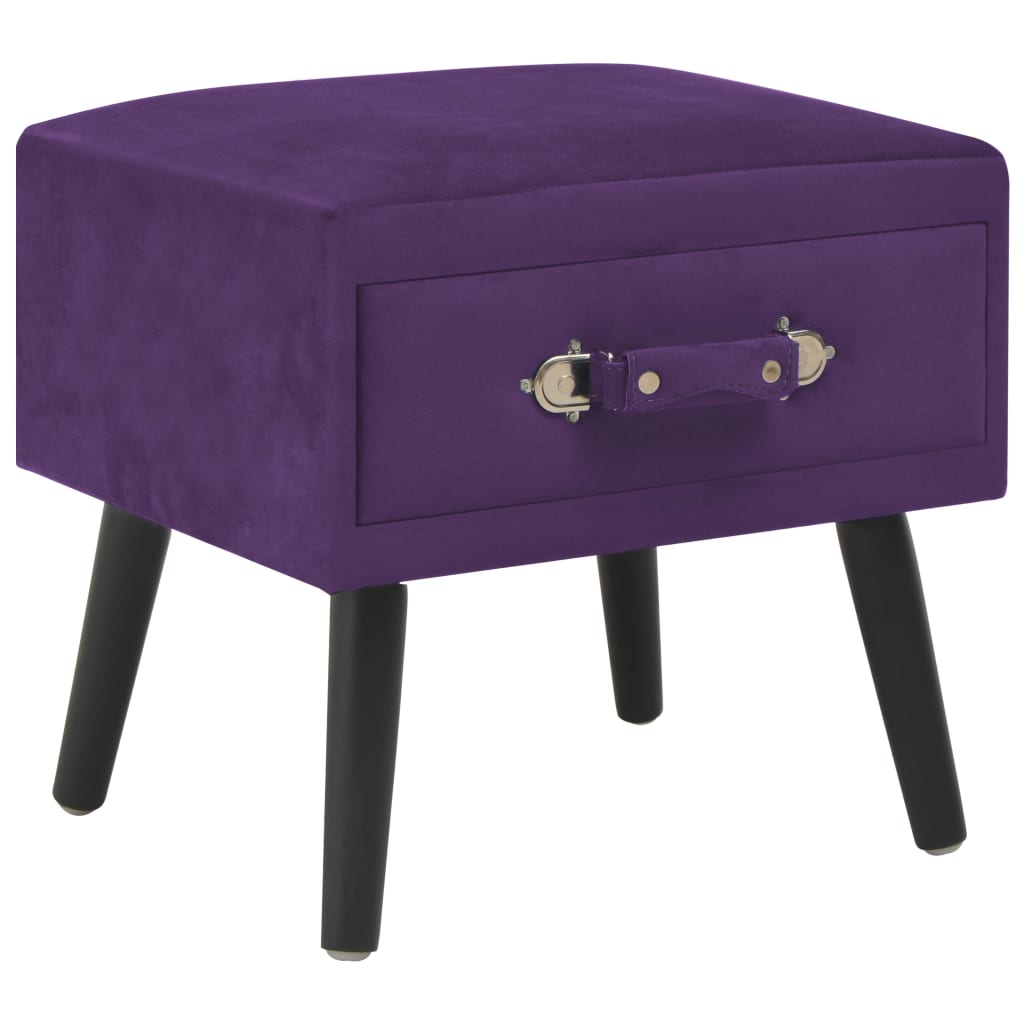 Comodini Viola Scuro 2 pz 40x35x40 cm in Velluto - homemem39