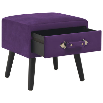 Comodini Viola Scuro 2 pz 40x35x40 cm in Velluto - homemem39