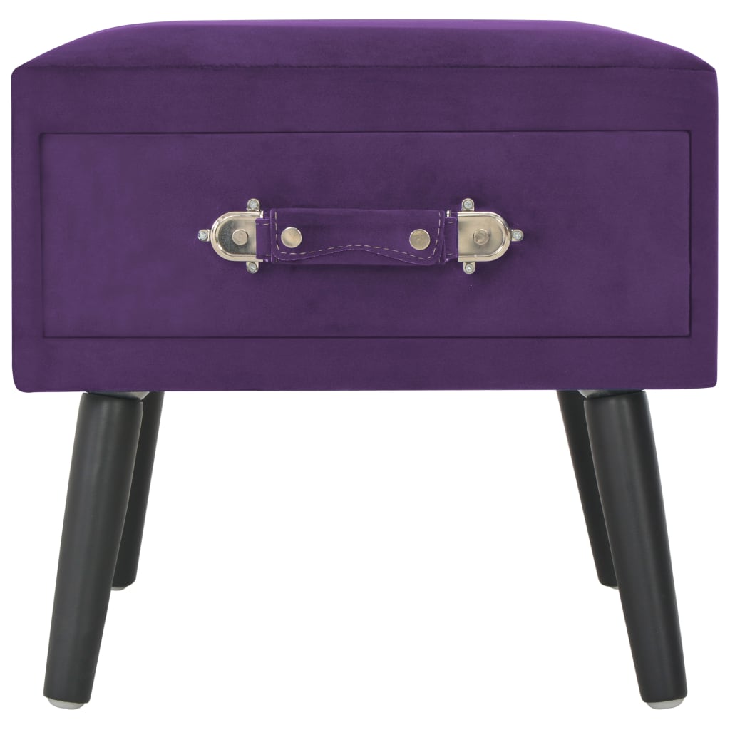 Comodini Viola Scuro 2 pz 40x35x40 cm in Velluto - homemem39