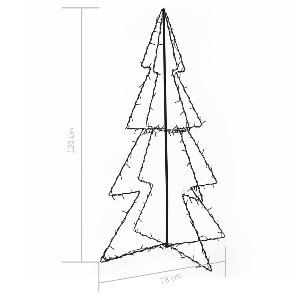 Albero di Natale a Cono 160 LED per Interni Esterni 78x120 cm - homemem39