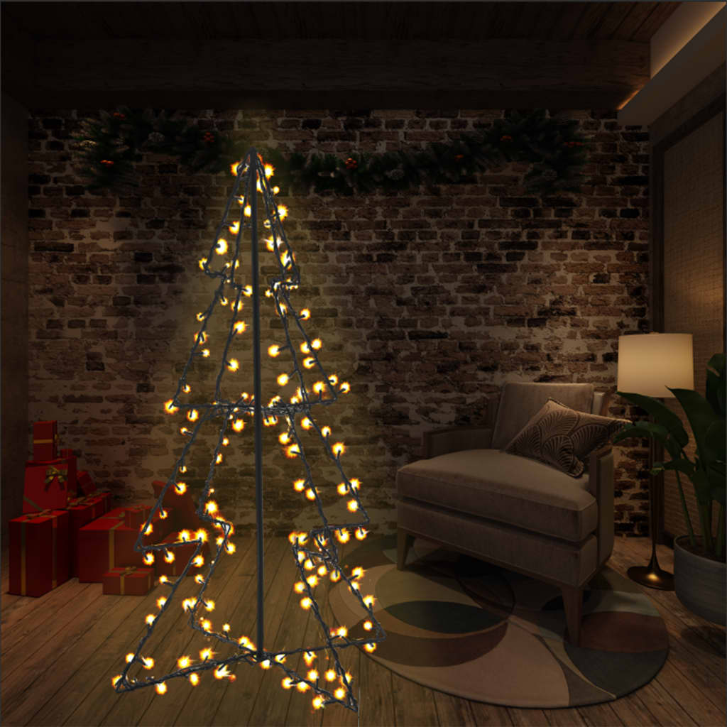 Albero di Natale a Cono 160 LED per Interni Esterni 78x120 cm - homemem39