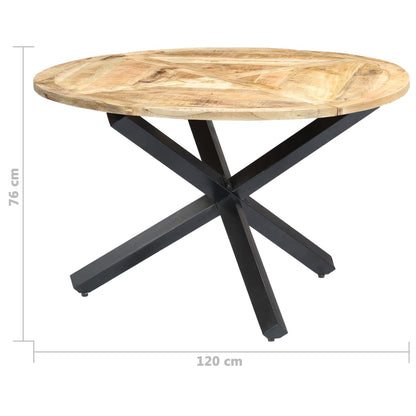 Tavolo da Pranzo Rotondo 120x76cm in Legno Massello di Mango - homemem39