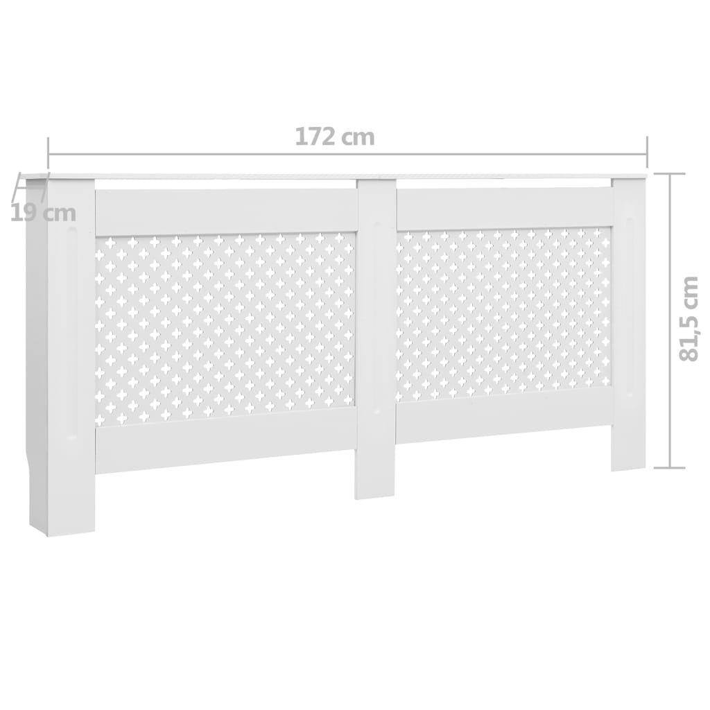 Copertura per Radiatore Bianca 172x19x81,5 cm in MDF - homemem39