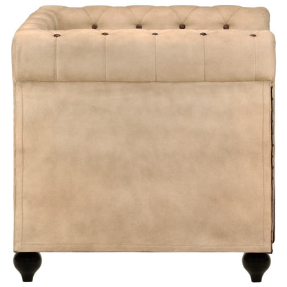 Poltrona Chesterfield Marrone in Vera Pelle - homemem39