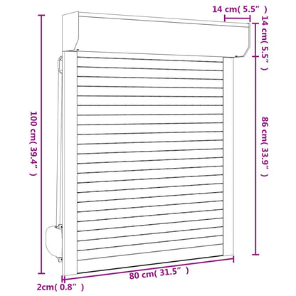 Tapparella Avvolgibile in Alluminio 80x100 cm Bianca - homemem39