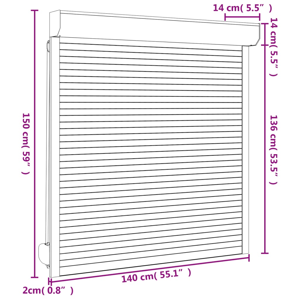 Tapparella Avvolgibile in Alluminio 140x150 cm Bianca - homemem39