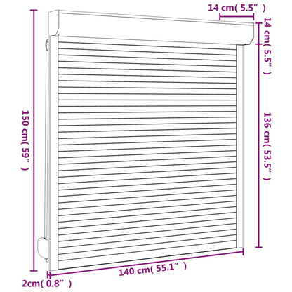 Tapparella Avvolgibile in Alluminio 140x150 cm Antracite - homemem39