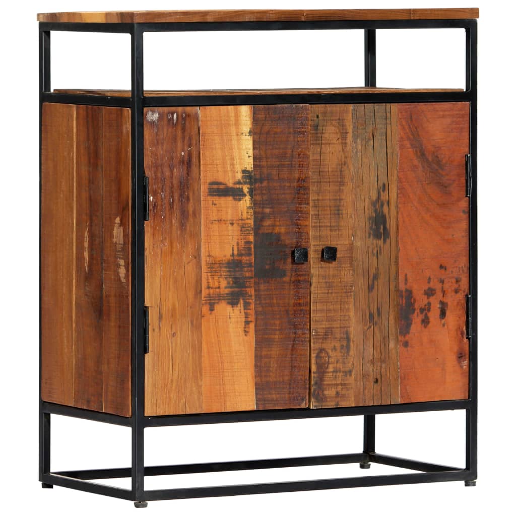 Credenza 60x35x76 cm in Legno Massello di Recupero e Acciaio - homemem39