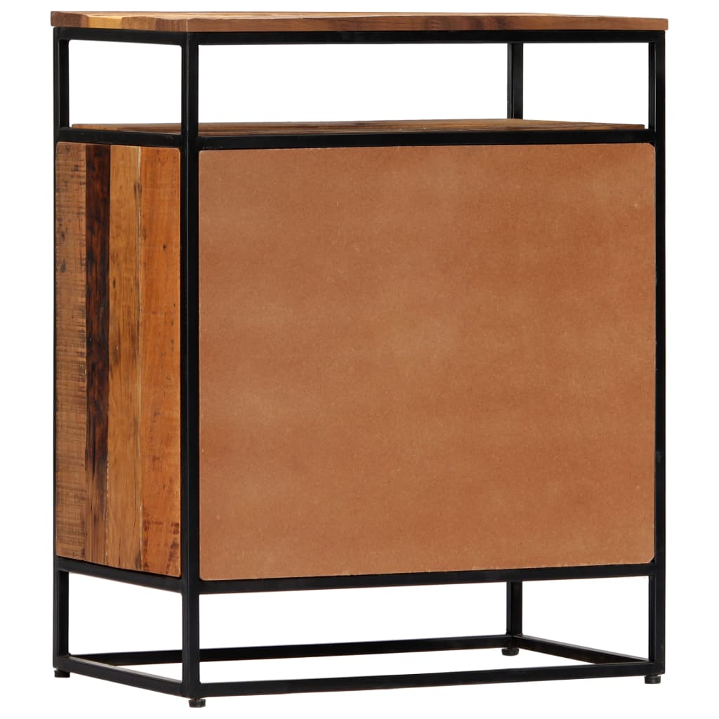 Credenza 60x35x76 cm in Legno Massello di Recupero e Acciaio - homemem39