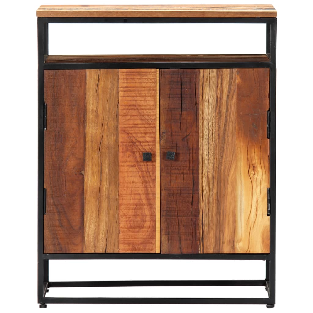 Credenza 60x35x76 cm in Legno Massello di Recupero e Acciaio - homemem39