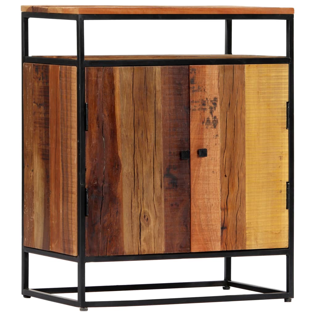 Credenza 60x35x76 cm in Legno Massello di Recupero e Acciaio - homemem39