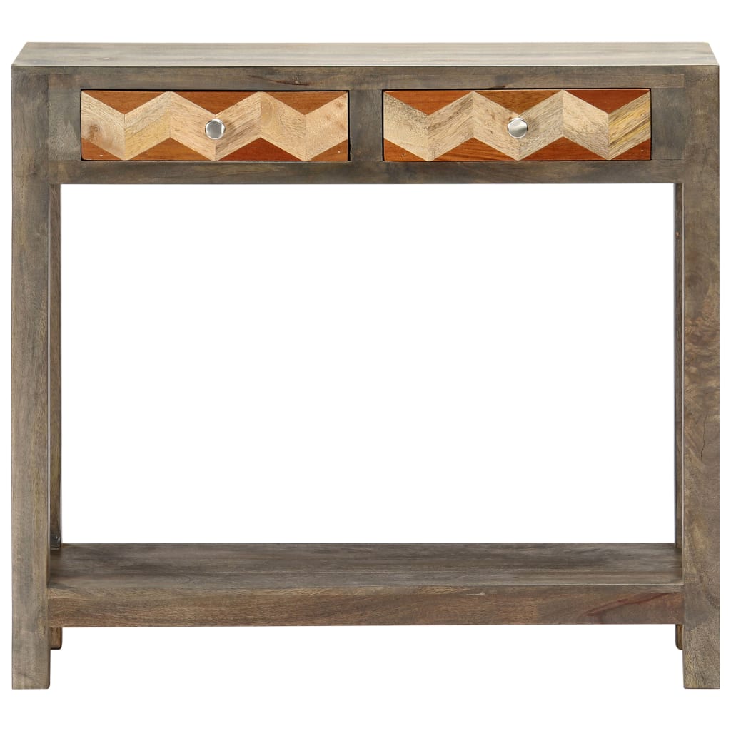 Tavolo Consolle Grigio 86x30x76 cm in Legno Massello di Mango - homemem39