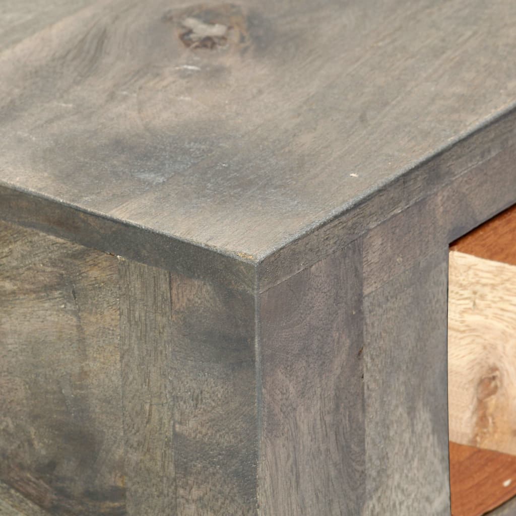 Tavolo Consolle Grigio 86x30x76 cm in Legno Massello di Mango - homemem39