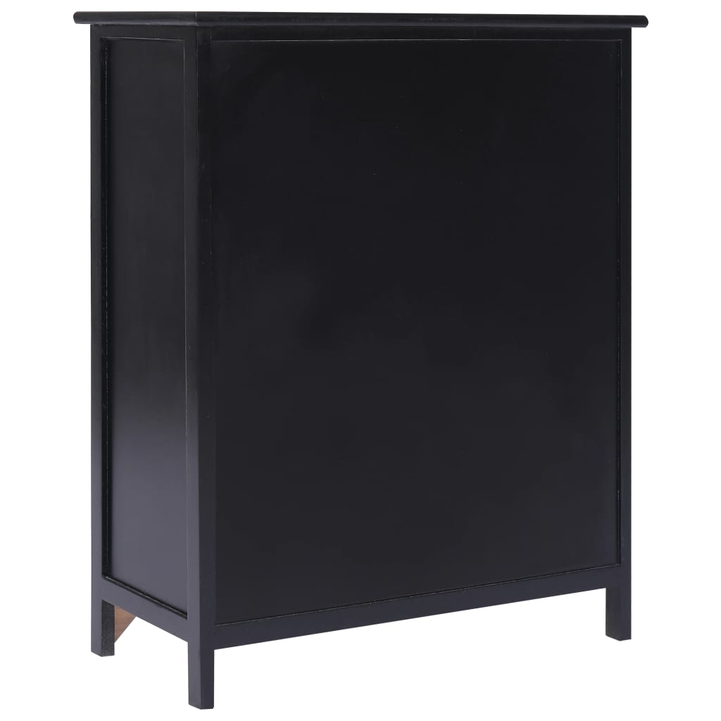 Armadietto Nero 60x30x75 cm in Legno di Paulownia - homemem39