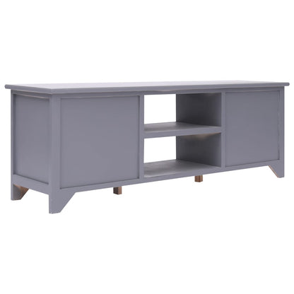 Mobile Porta TV Grigio 115x30x40 cm in Legno di Paulownia - homemem39