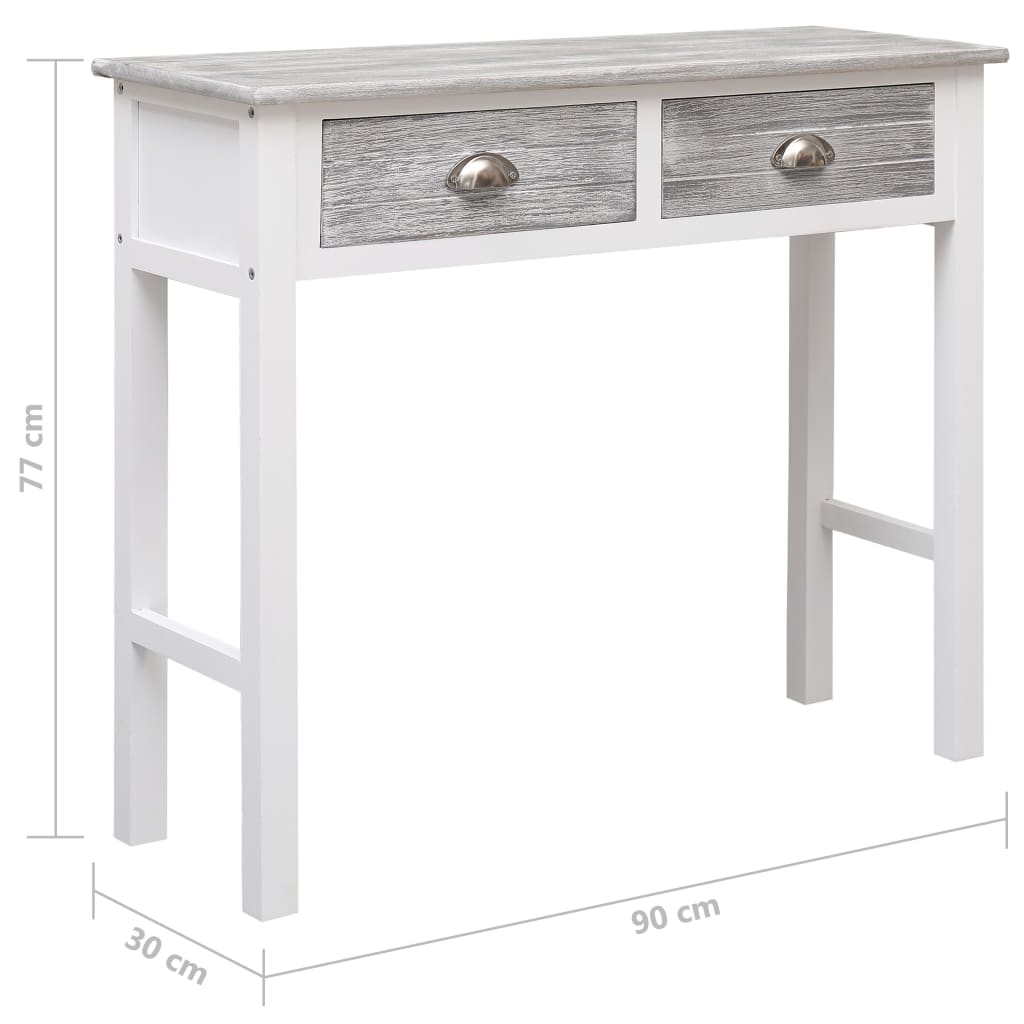 Tavolo Consolle Grigio 90x30x77 cm in Legno - homemem39