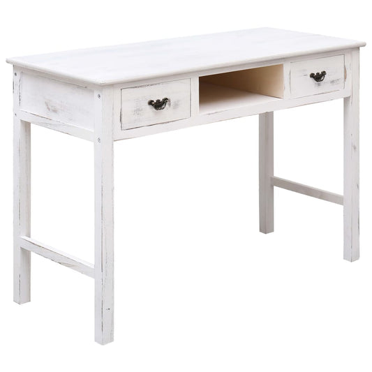 Tavolo Consolle Bianco Anticato 110x45x76 cm in Legno - homemem39