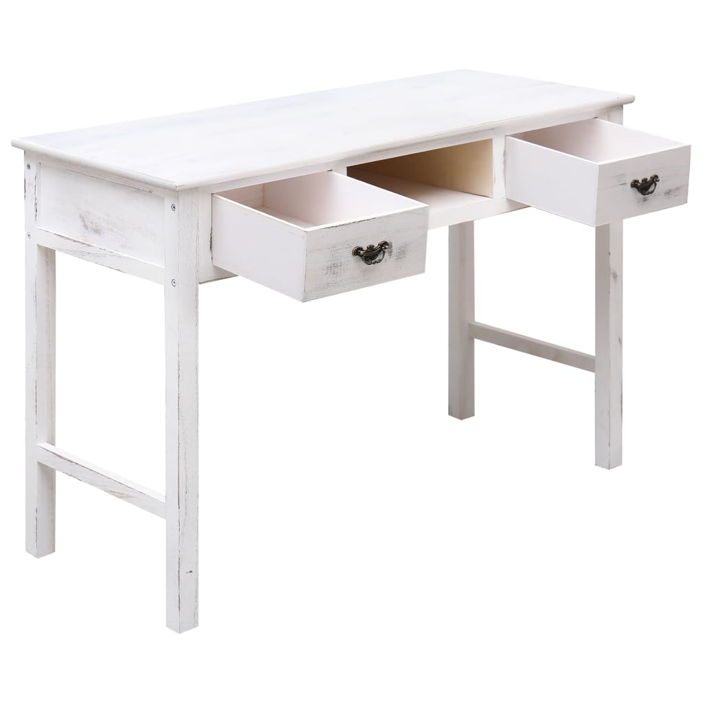 Tavolo Consolle Bianco Anticato 110x45x76 cm in Legno - homemem39