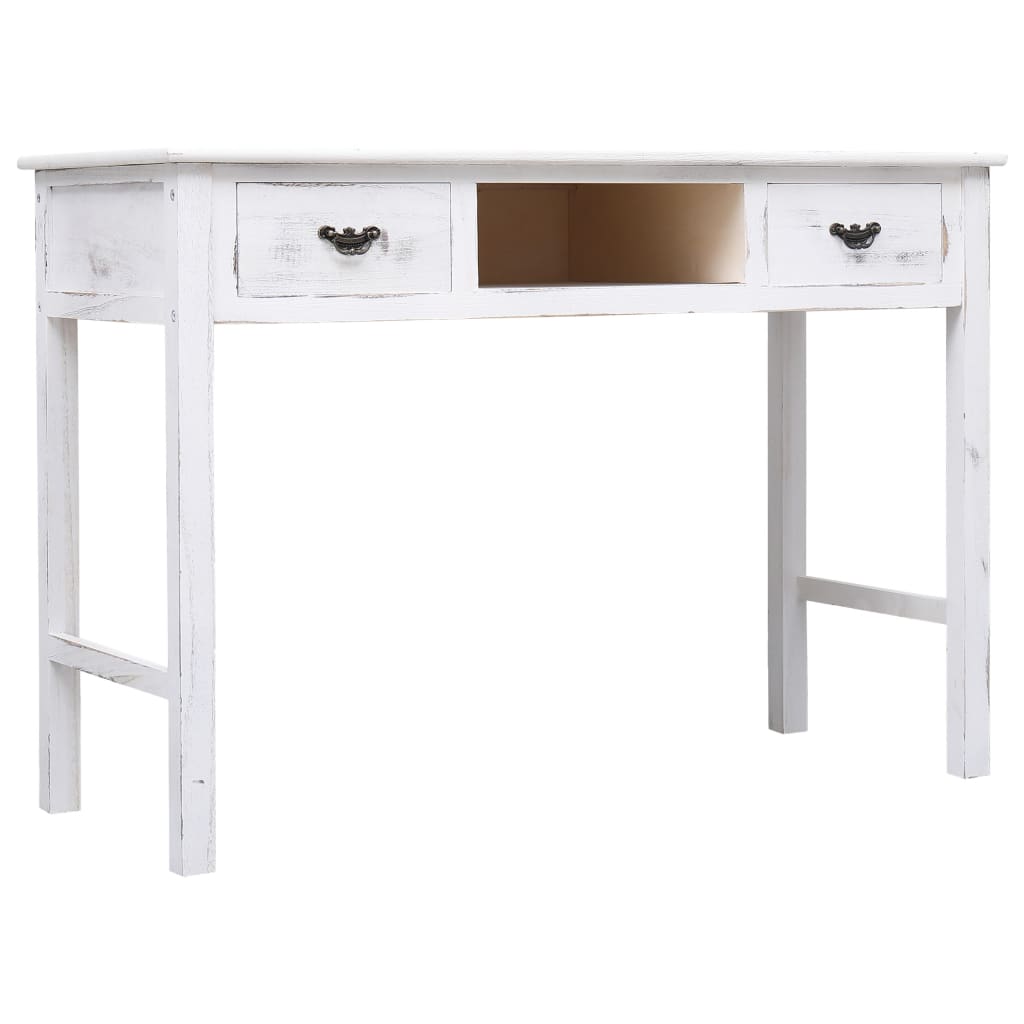 Tavolo Consolle Bianco Anticato 110x45x76 cm in Legno - homemem39