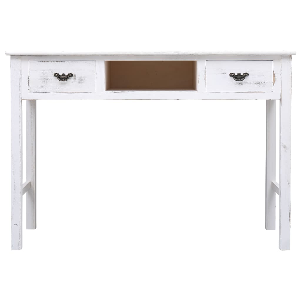 Tavolo Consolle Bianco Anticato 110x45x76 cm in Legno - homemem39