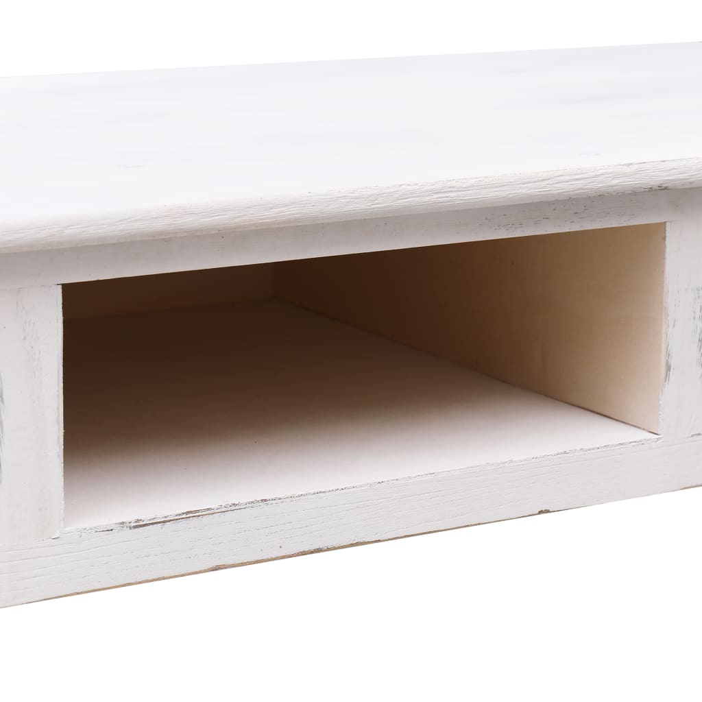 Tavolo Consolle Bianco Anticato 110x45x76 cm in Legno - homemem39