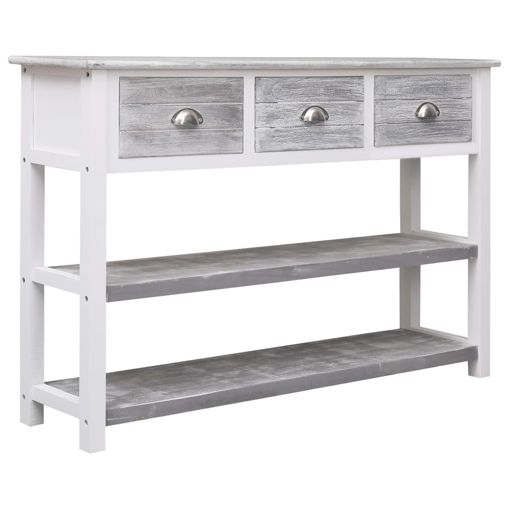 Credenza Stile Antico Grigia 115x30x76 cm in Legno - homemem39