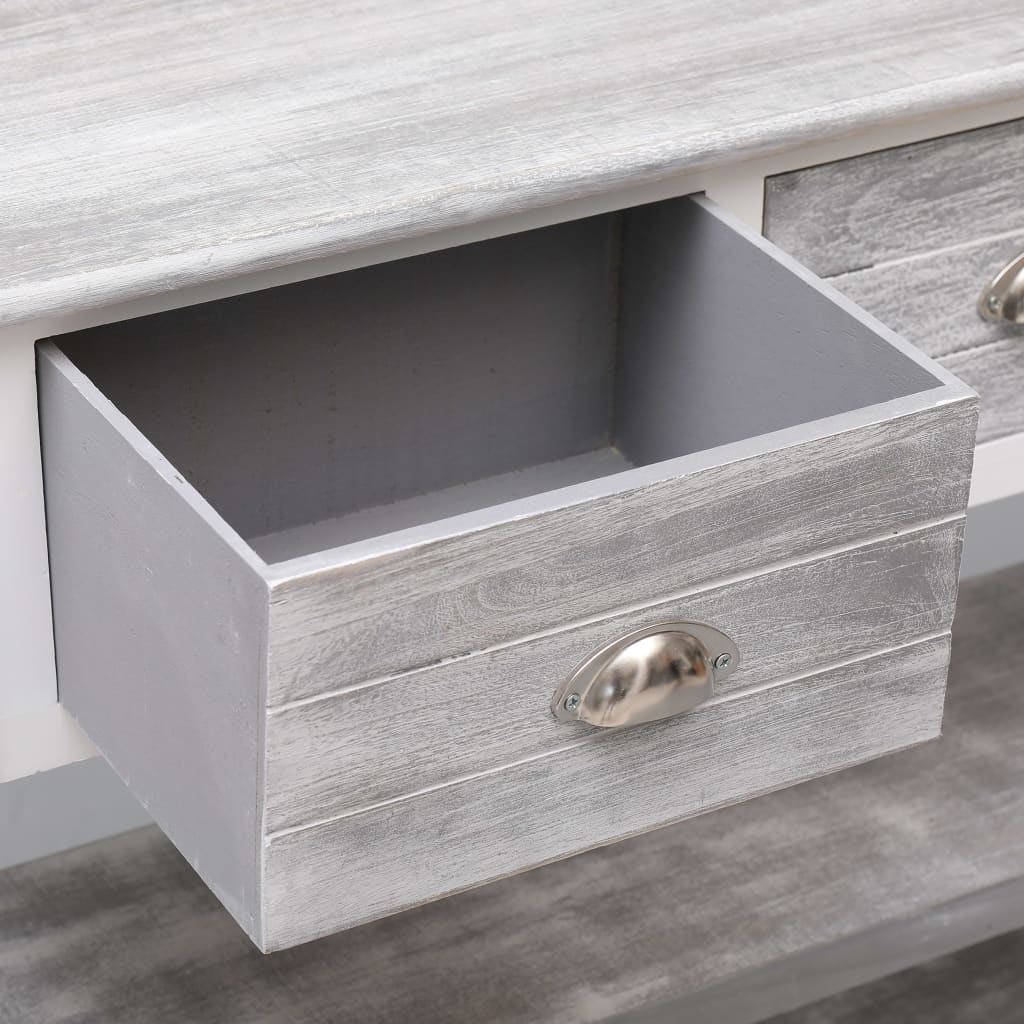 Credenza Stile Antico Grigia 115x30x76 cm in Legno - homemem39