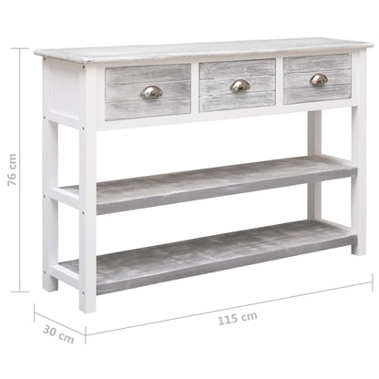 Credenza Stile Antico Grigia 115x30x76 cm in Legno - homemem39