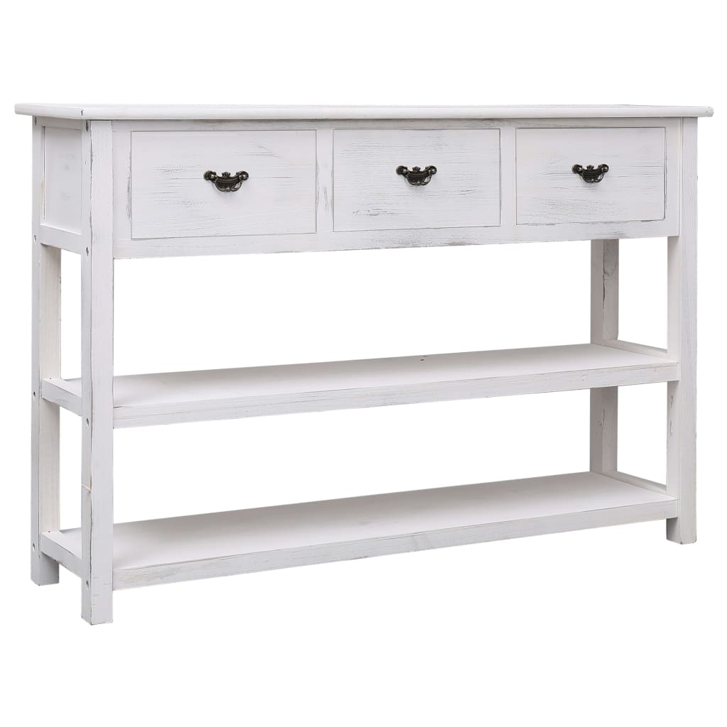 Credenza Stile Antico Bianca 115x30x76 cm in Legno - homemem39