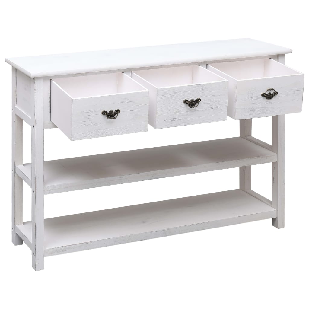 Credenza Stile Antico Bianca 115x30x76 cm in Legno - homemem39