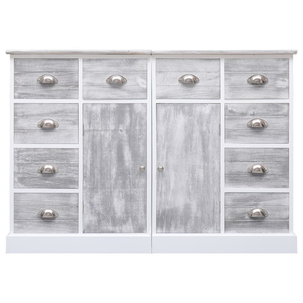 Credenza con 10 Cassetti Grigia 113x30x79 cm in Legno - homemem39