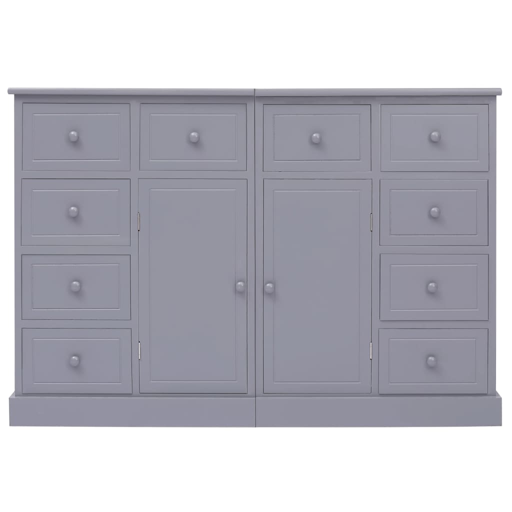 Credenza con 10 Cassetti Grigia 113x30x79 cm in Legno - homemem39