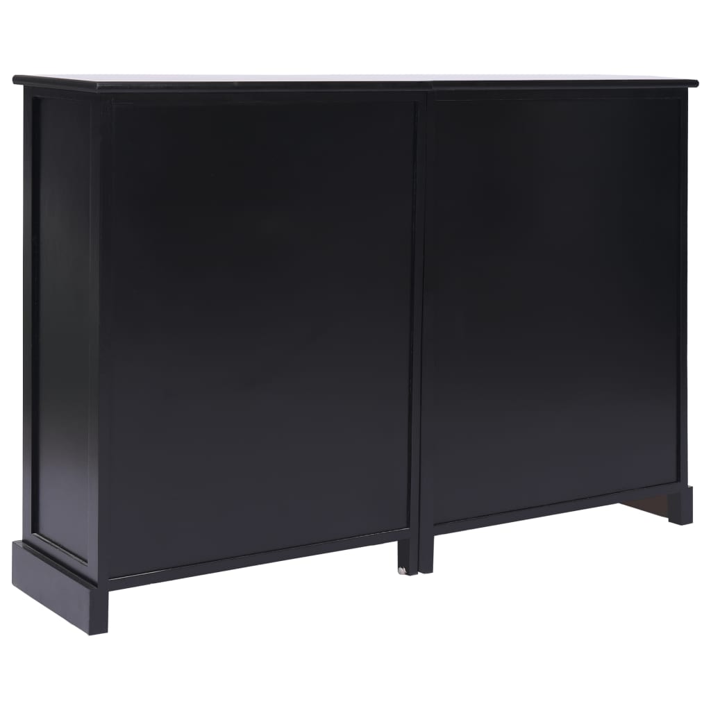 Credenza con 10 Cassetti Nera 113x30x79 cm in Legno - homemem39