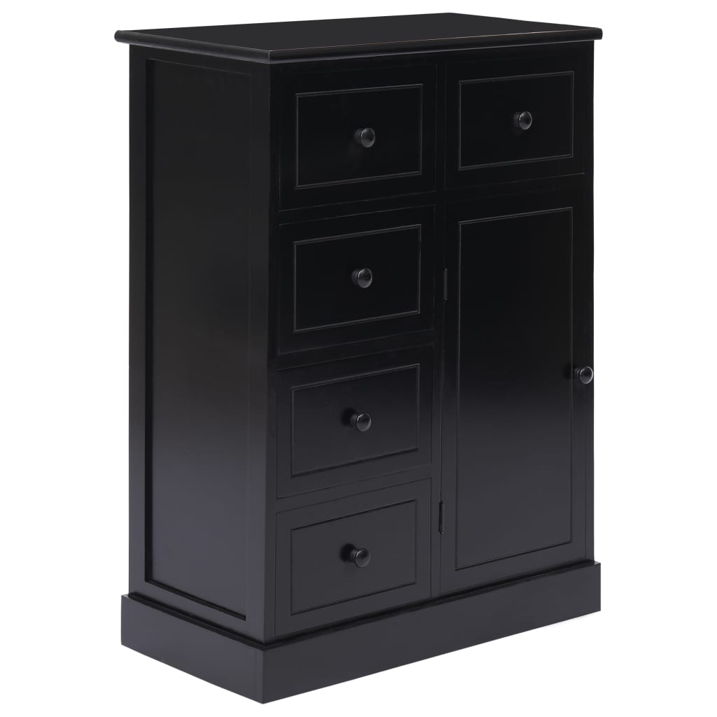 Credenza con 10 Cassetti Nera 113x30x79 cm in Legno - homemem39