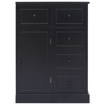 Credenza con 10 Cassetti Nera 113x30x79 cm in Legno - homemem39