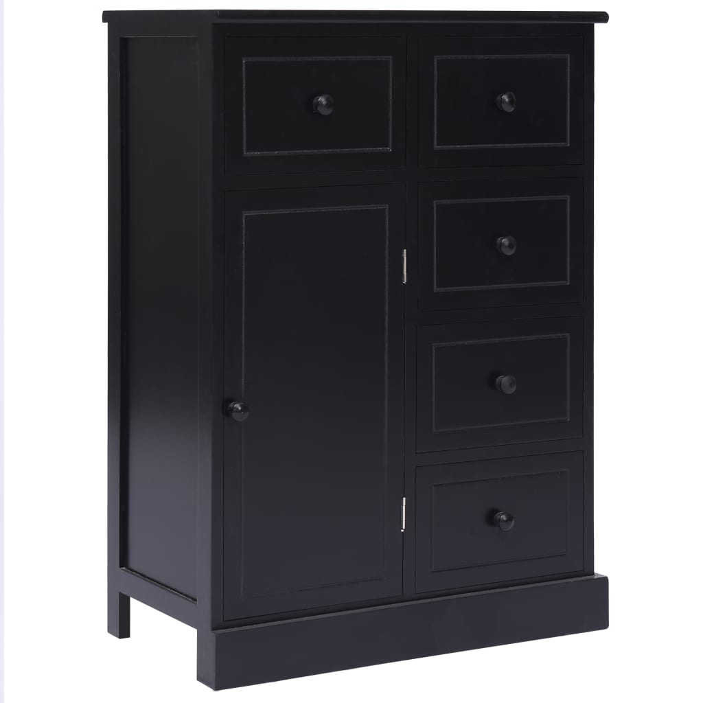 Credenza con 10 Cassetti Nera 113x30x79 cm in Legno - homemem39