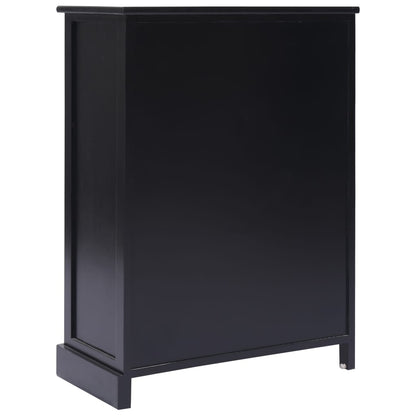 Credenza con 10 Cassetti Nera 113x30x79 cm in Legno - homemem39