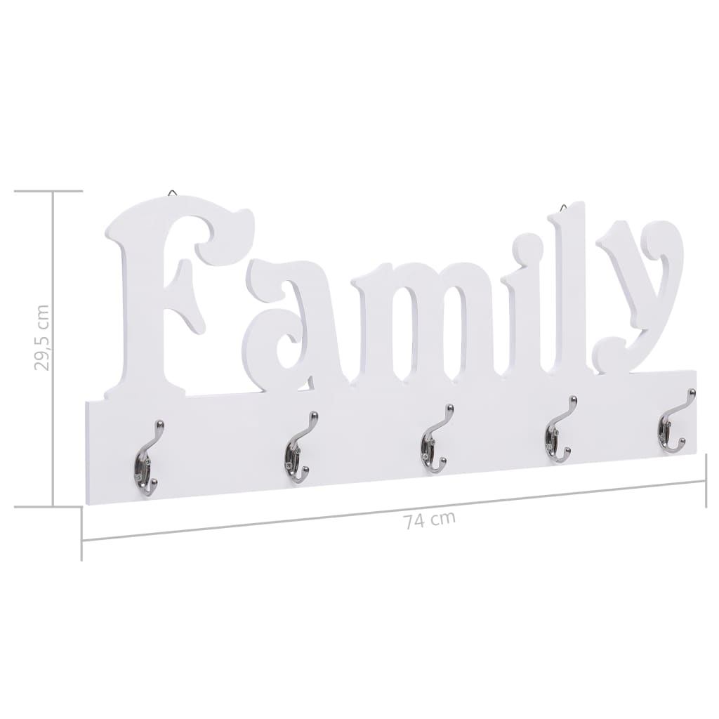 Appendiabiti a Muro FAMILY 74x29,5 cm - homemem39