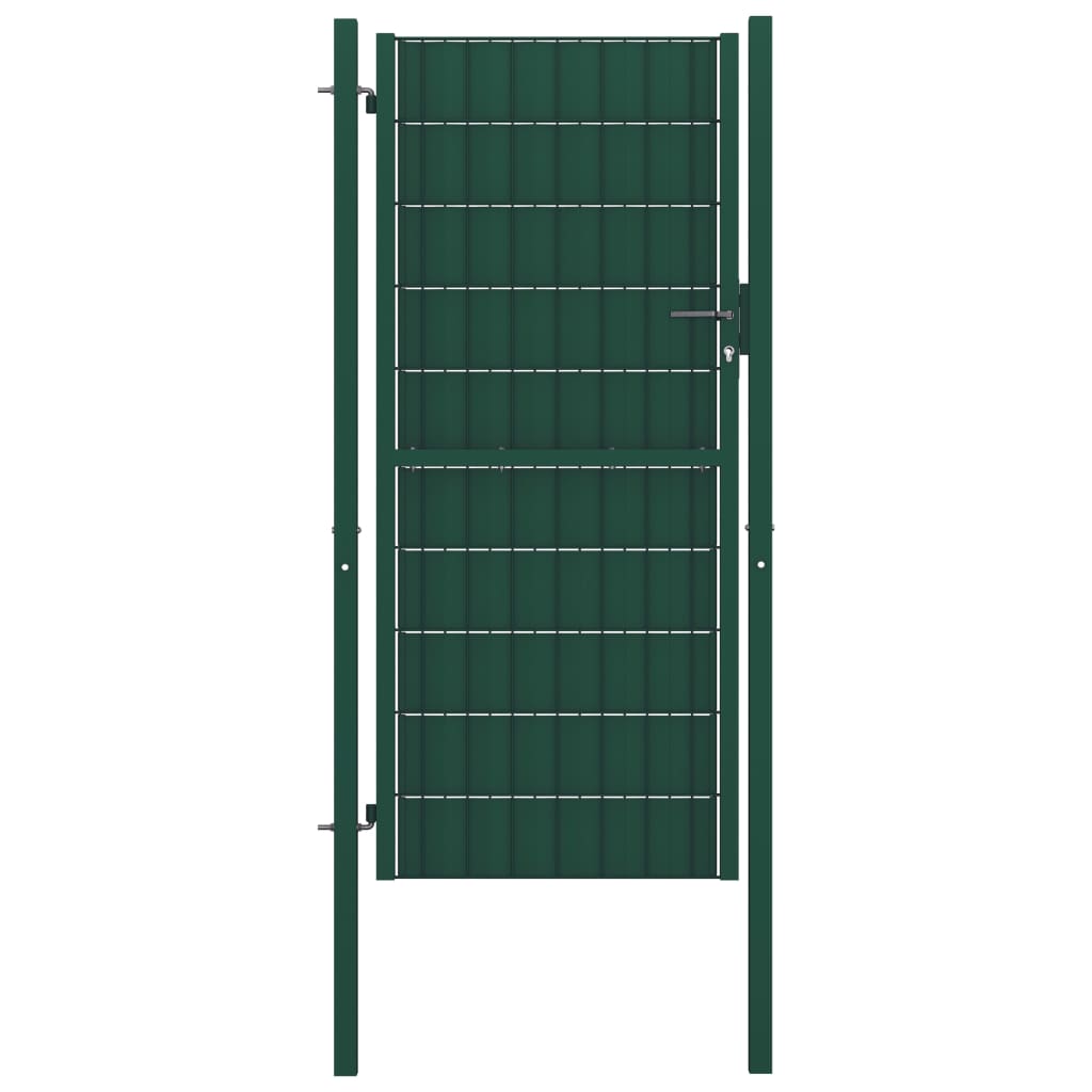 Cancello per Recinzione in PVC e Acciaio 100x124 cm Verde - homemem39
