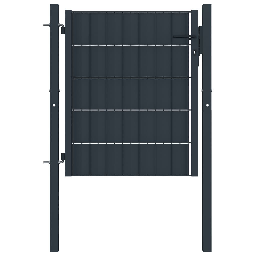 Cancello in PVC e Acciaio 100x101 cm Antracite - homemem39