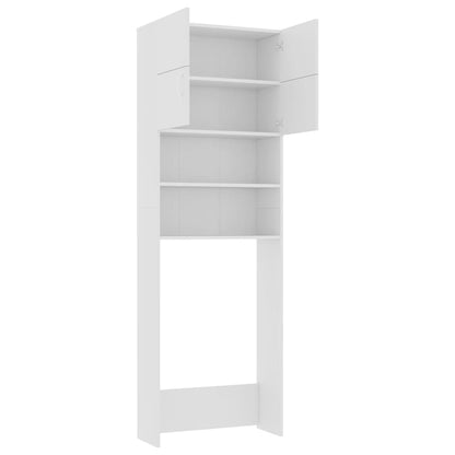 Mobile per Lavatrice Bianco 64x25,5x190 cm in Multistrato - homemem39