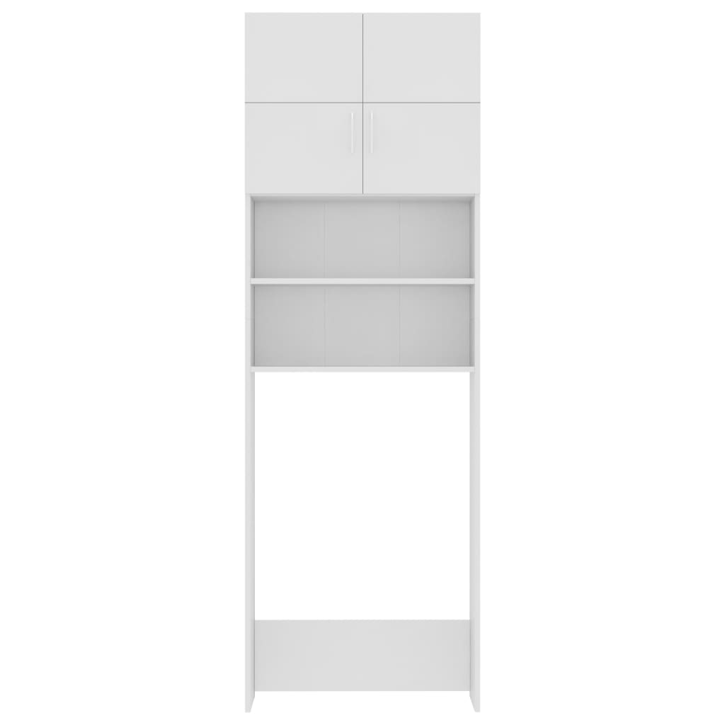 Mobile per Lavatrice Bianco 64x25,5x190 cm in Multistrato - homemem39