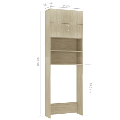 Mobile Lavatrice Rovere Sonoma 64x25,5x190 cm Legno Multistrato - homemem39