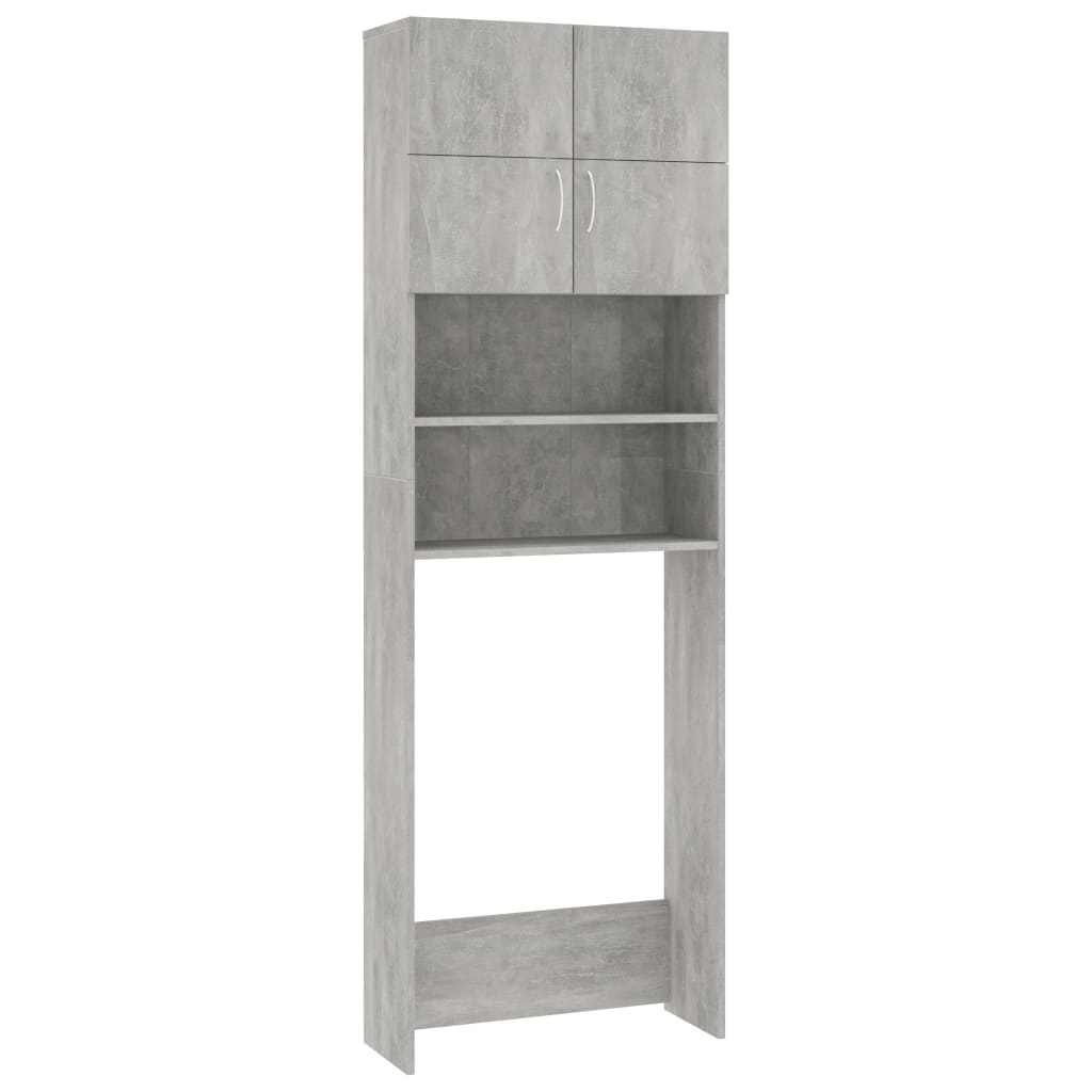 Mobile Lavatrice Grigio Cemento 64x25,5x190cm Legno Multistrato - homemem39