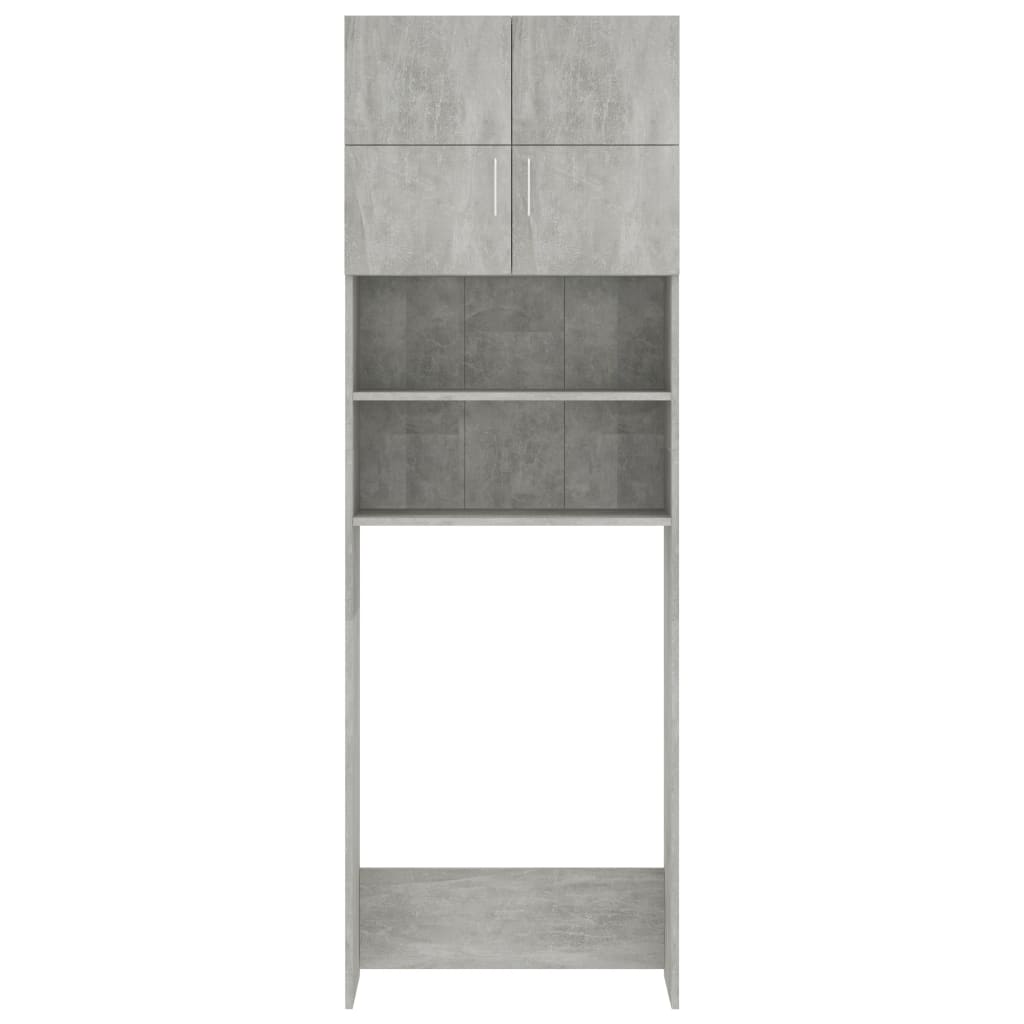 Mobile Lavatrice Grigio Cemento 64x25,5x190cm Legno Multistrato - homemem39