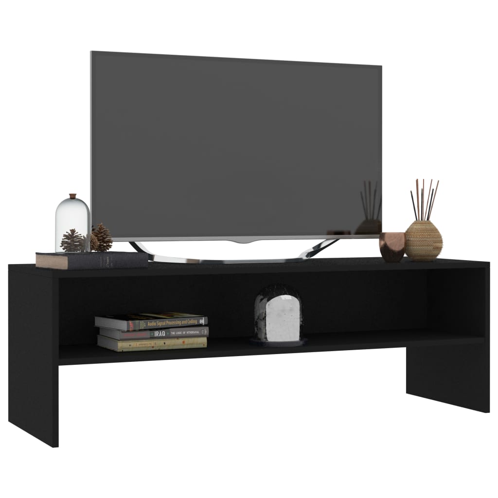 Mobile Porta TV Nero 120x40x40 cm in Legno Multistrato - homemem39